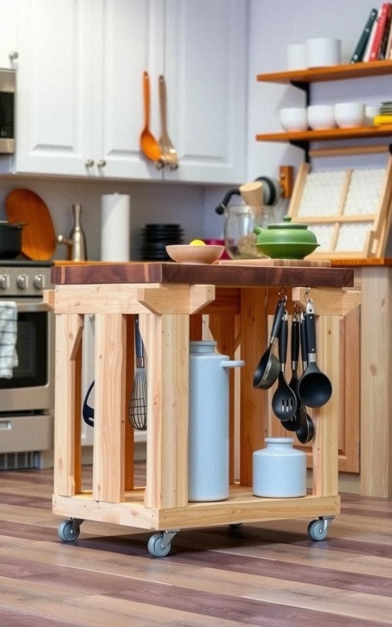 Compact Pallet Kitchen Island For Extra Counter Space