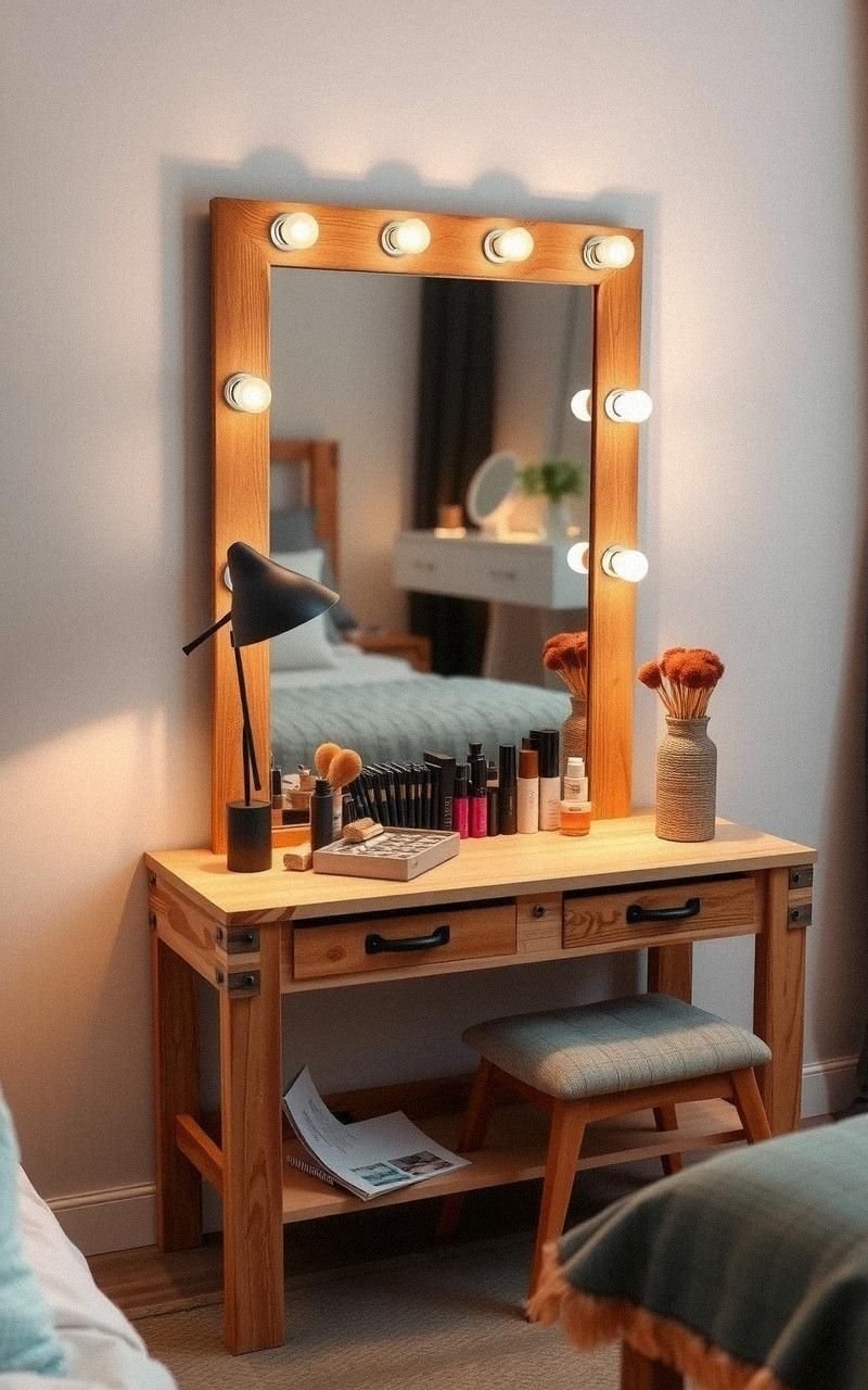 Elegant Pallet Vanity Table For Bedroom Glamour