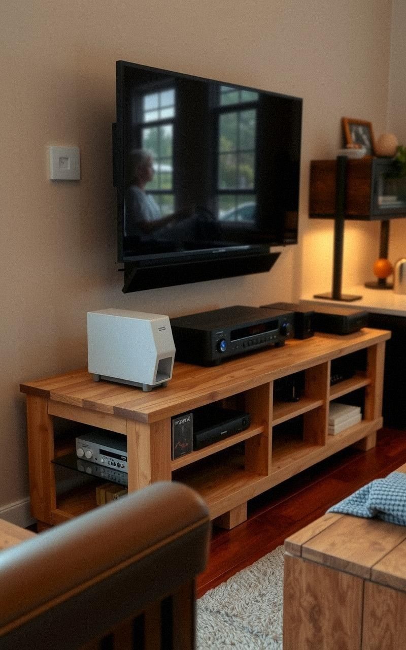 Minimalist Pallet TV Stand For Media Organization