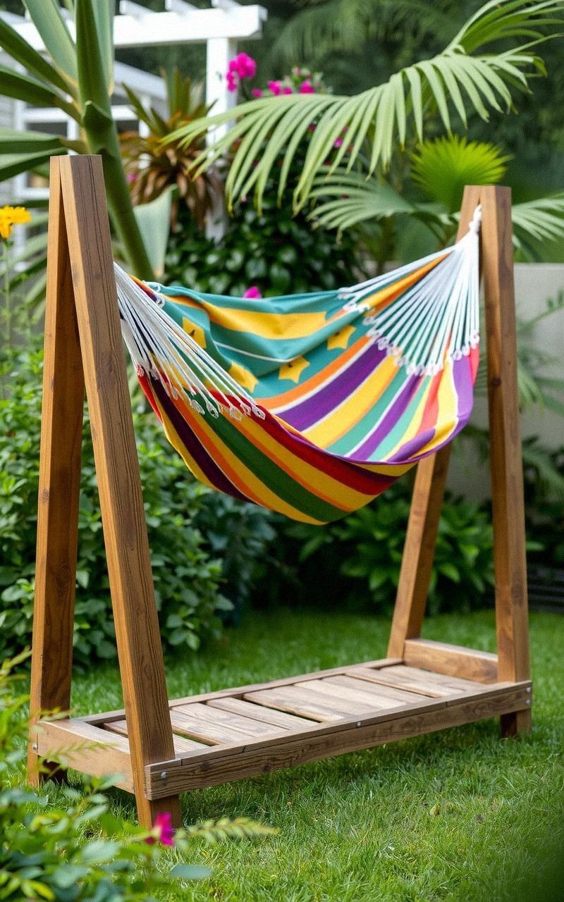 Relaxing Pallet Hammock Stand For Outdoor Comfort