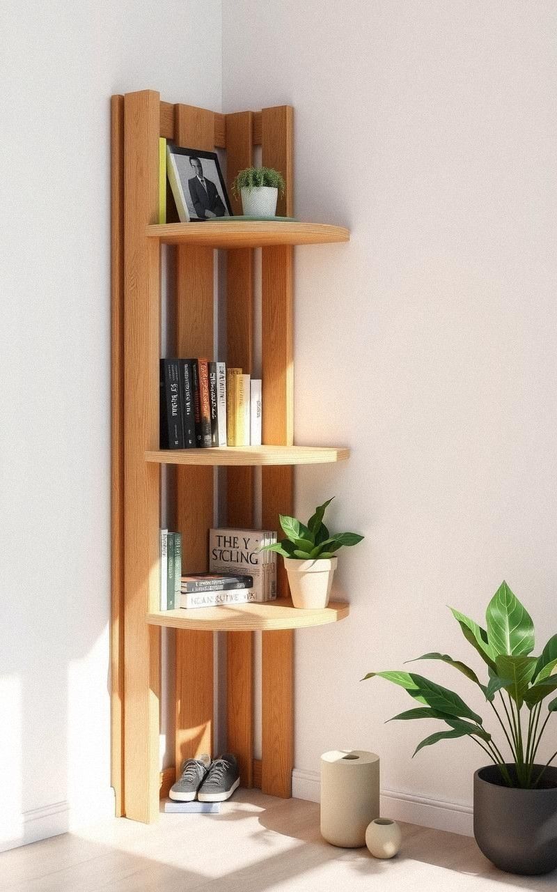 Space-Saving Pallet Corner Shelf For Tidying Up