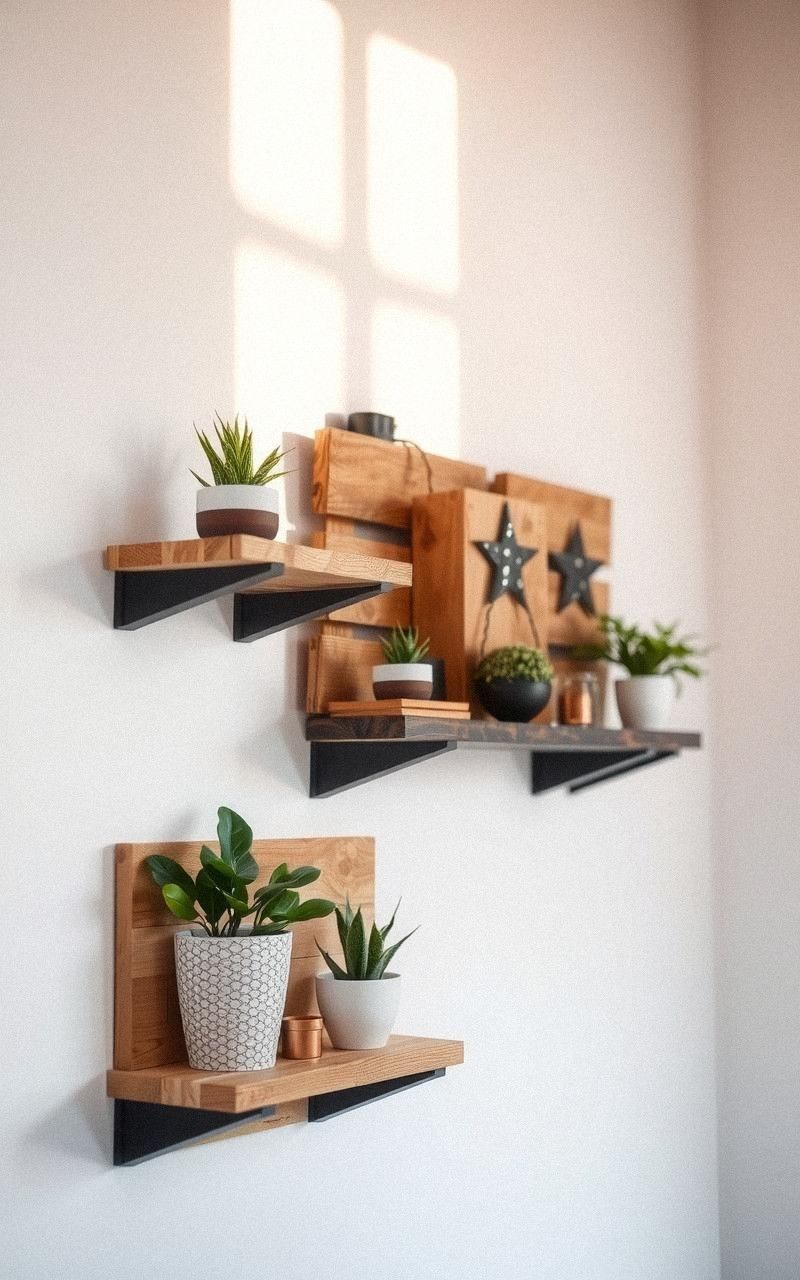 Stylish Pallet Wall-Mounted Shelves For Display