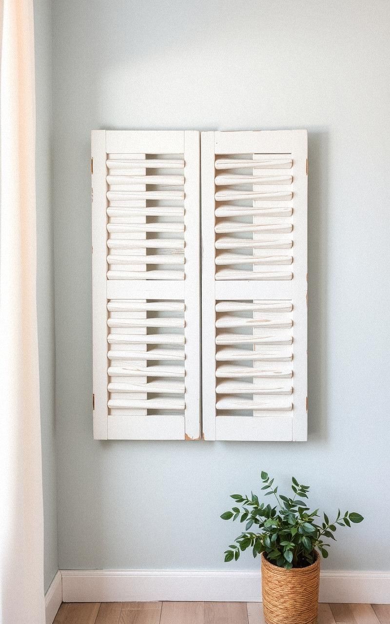 Distressed Painted Shutters Wall Art