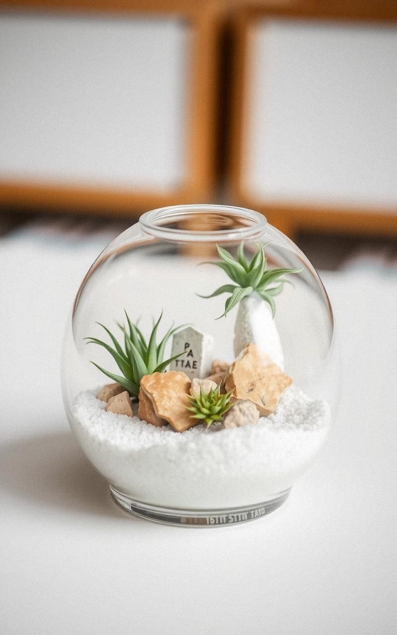 Desert Rock Garden Terrarium With Air Plants