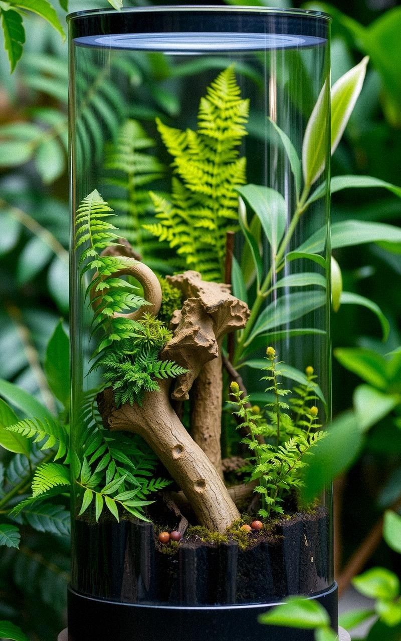 Tropical Rainforest Terrarium With Ferns
