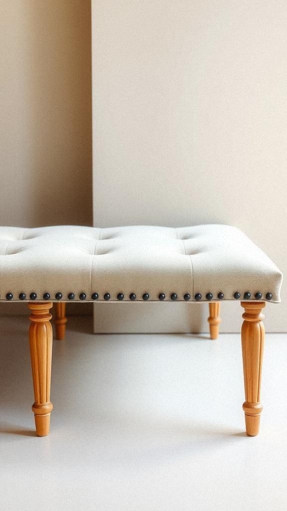 DIY Upholstered Bench with Nailhead Trim Accent