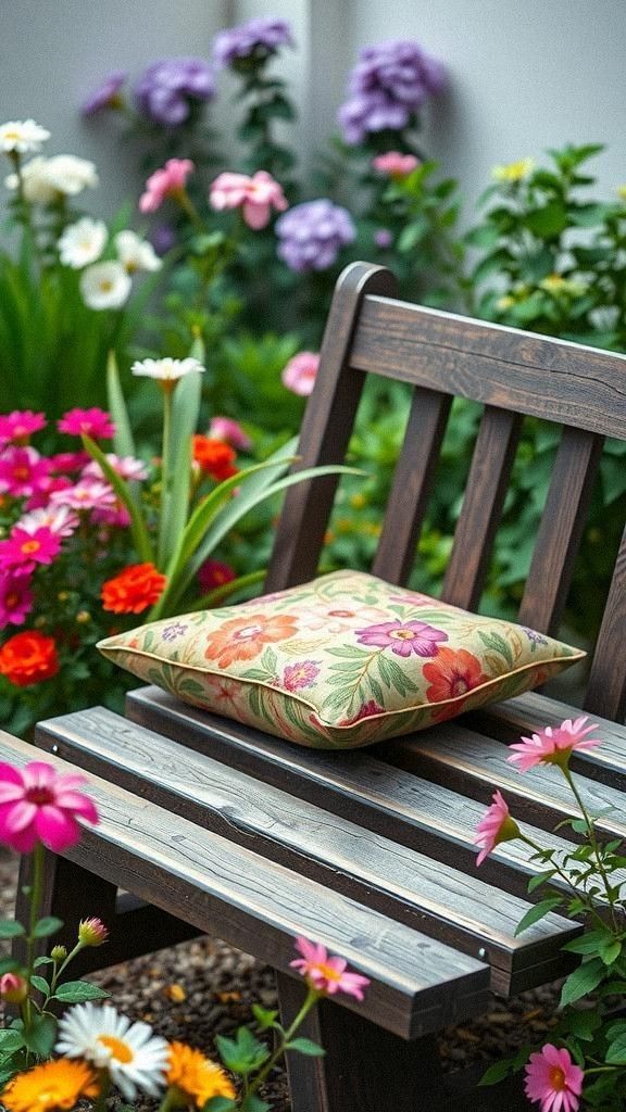 DIY Upholstered Cushion for Garden Bench Comfort