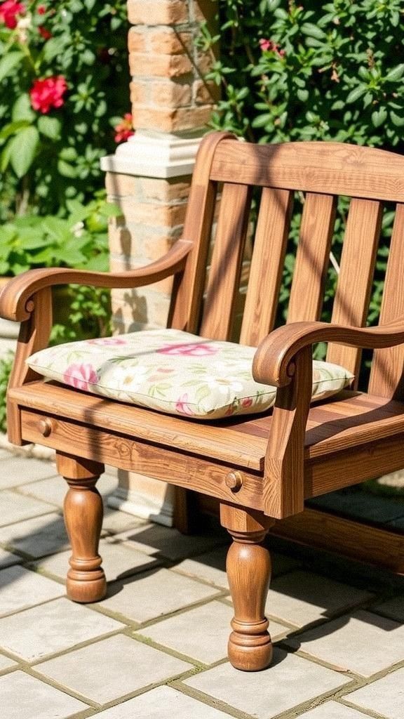 Refresh a Wooden Bench with Cushioned Upholstery