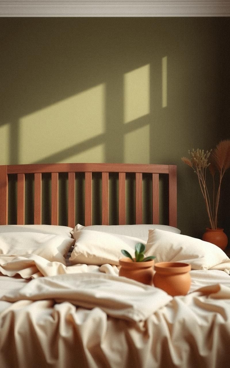 Muted Olive Green Walls for Natural Serenity