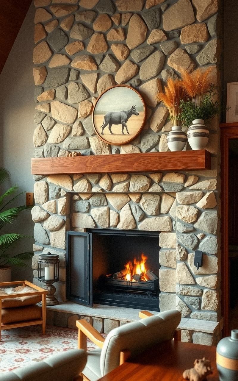 Natural Stone Fireplace Surrounds for Cozy Focus