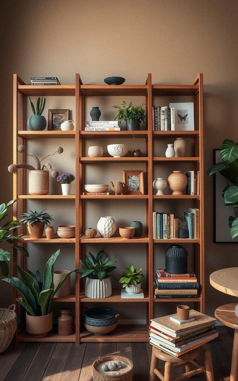 Natural Wood Shelving for Display and Storage