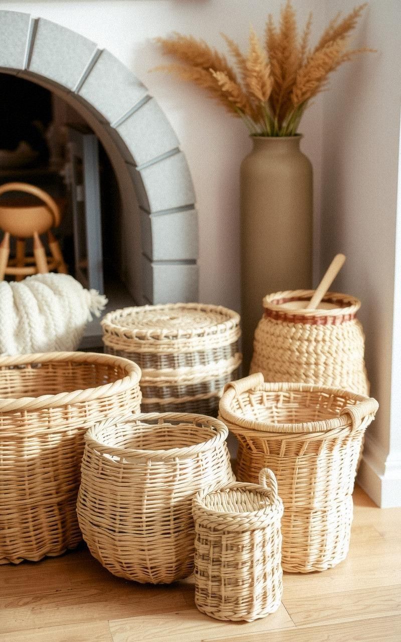 Woven Baskets for Functional Rustic Storage
