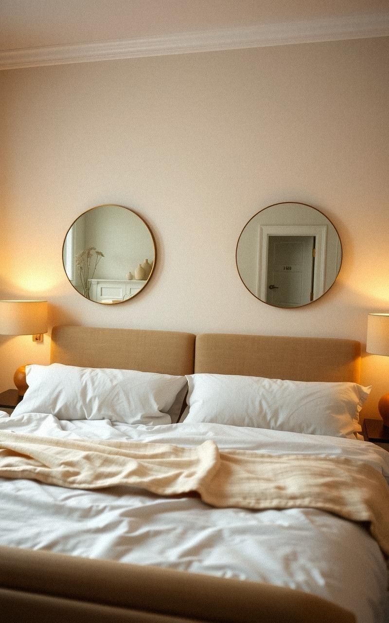 Hang Mirrors Above Bedside Tables for Balance