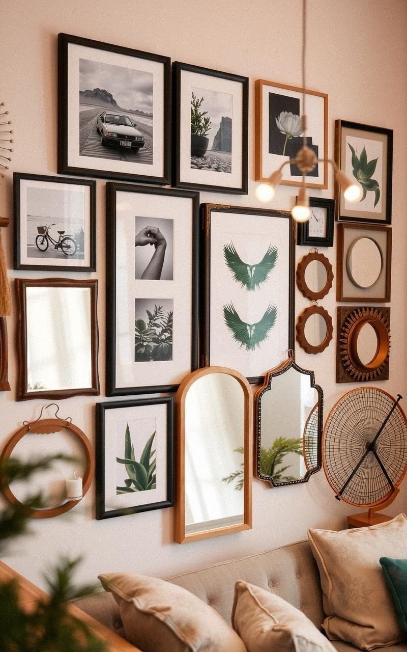 Incorporate Mirrors Into a Gallery Wall Display