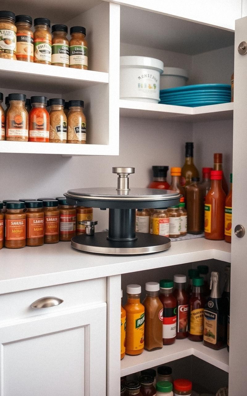 Install Lazy Susans For Corner Storage