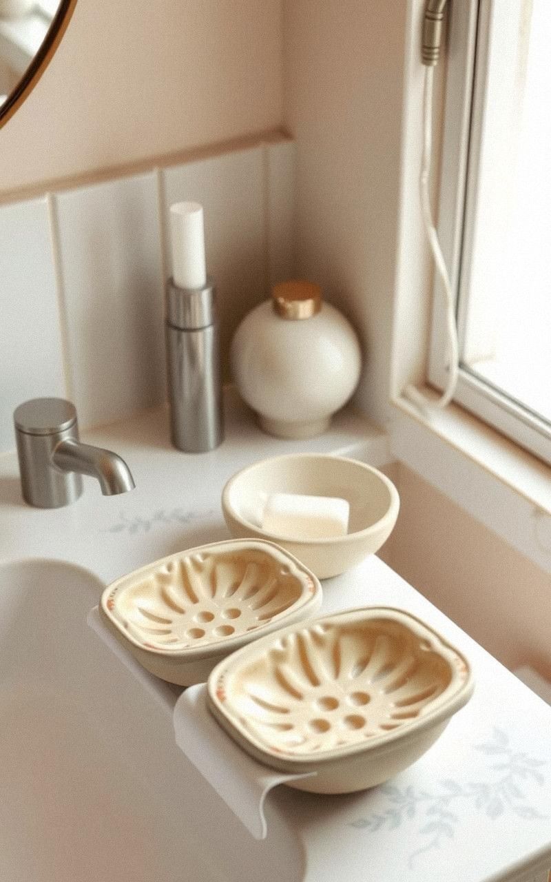 Ceramic Soap Dishes With Drainage Grooves