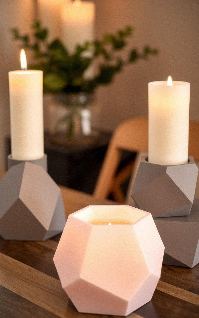 Geometric Ceramic Candle Holders For Modern Vibes