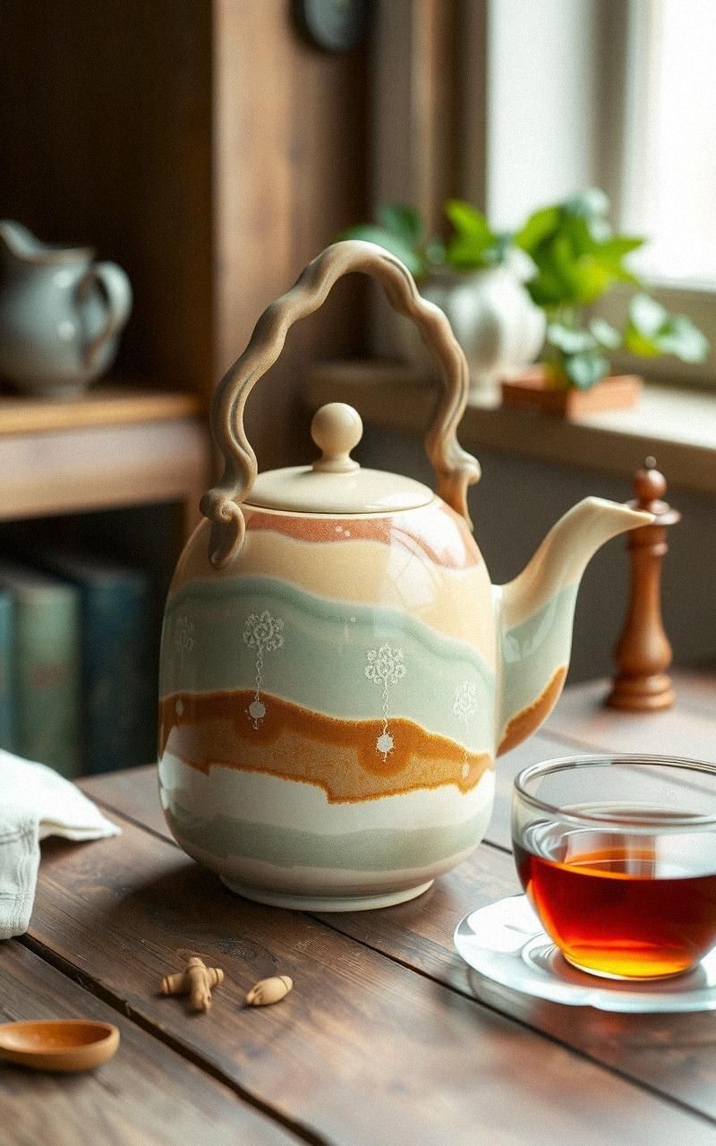 Handcrafted Ceramic Teapots With Vintage Flair
