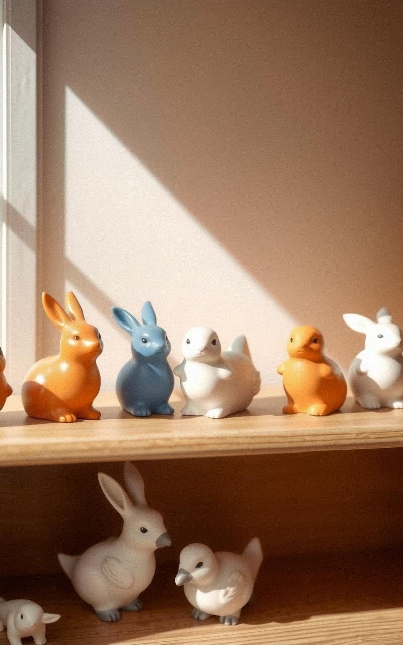 Sculpted Ceramic Animal Figurines For Playful Touch