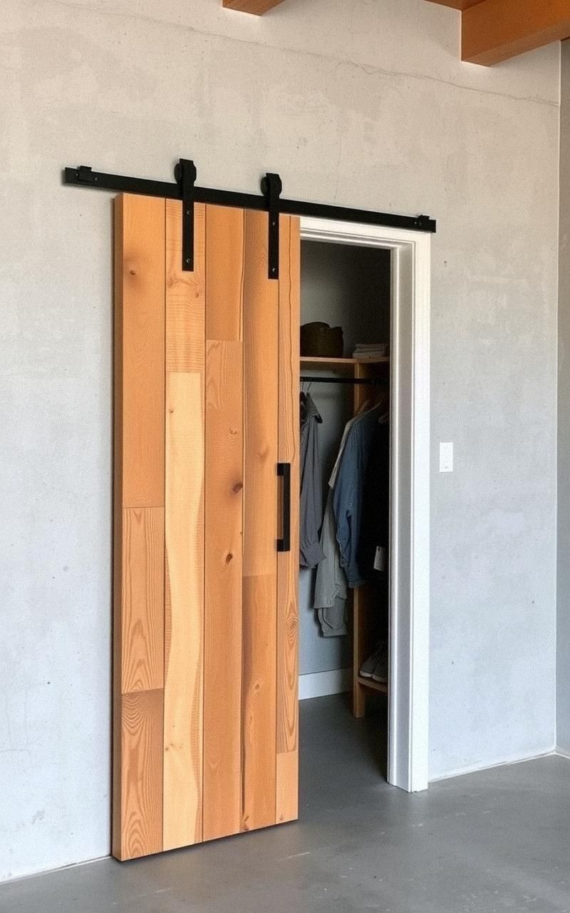 Sliding Barn Doors Hiding Cluttered Storage Rooms