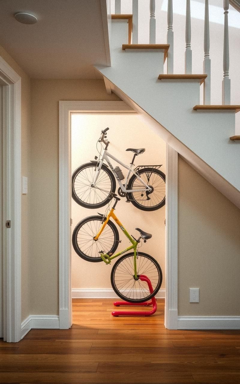 Bike Storage Rack Hidden Behind Doors