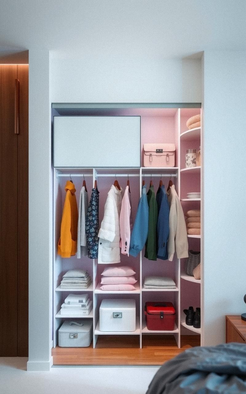 Sliding Door Closet for Seasonal Clothing