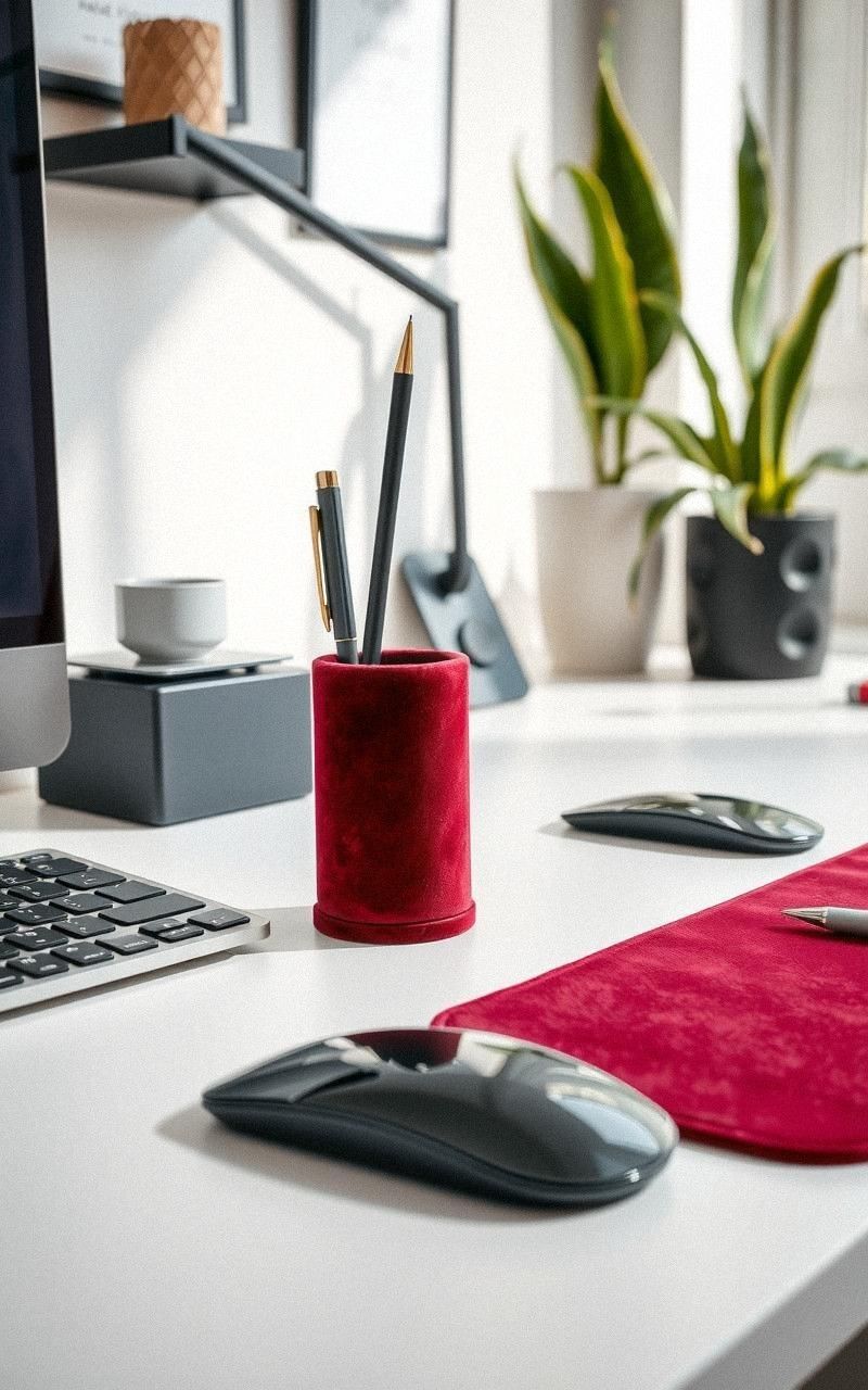 Velvet Desk Accessories For Chic Workspaces