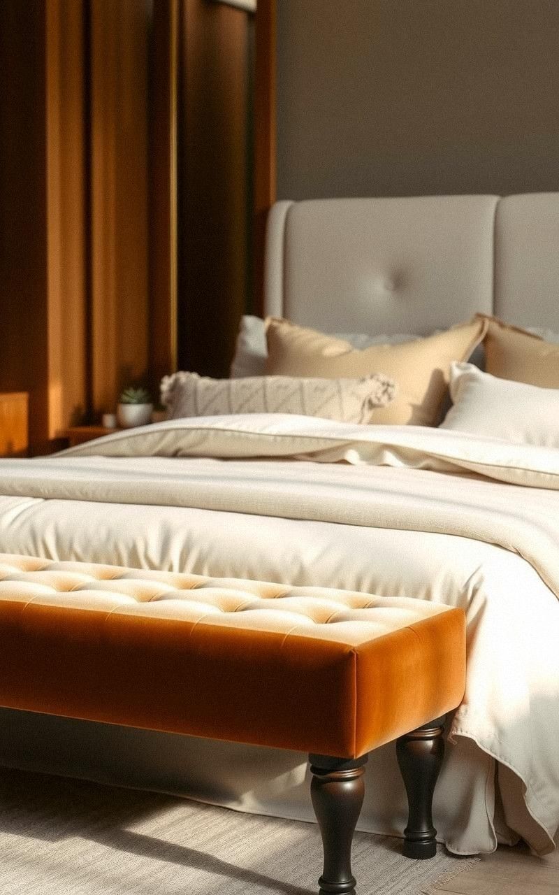 Velvet Upholstered Benches For Bedroom Seating