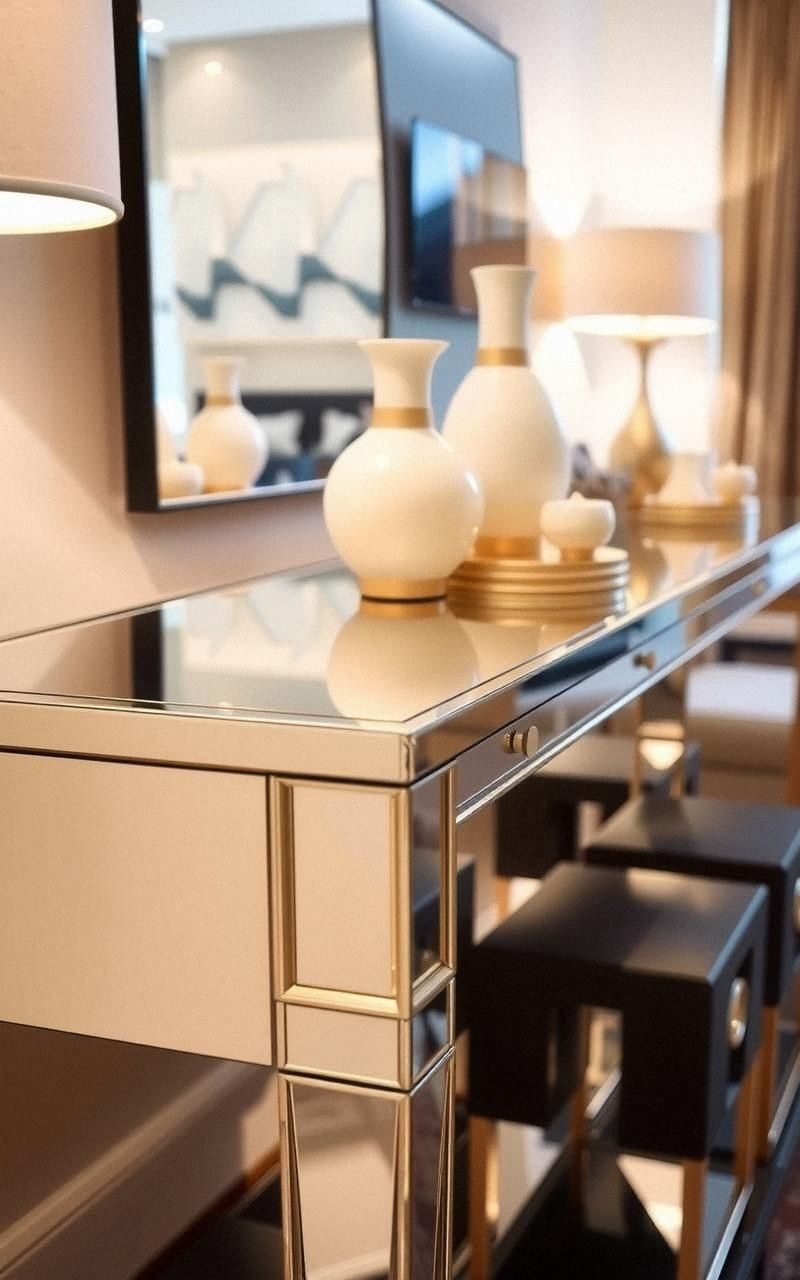 Mirrored Furniture Pieces for Reflective Elegance