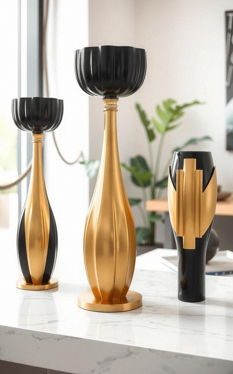 Sculptural Vases Inspired by Art Deco Forms