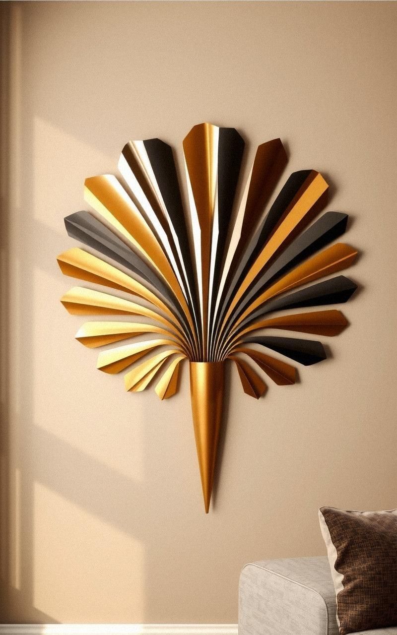 Stylish Fan-Shaped Wall Art as Decorative Highlights