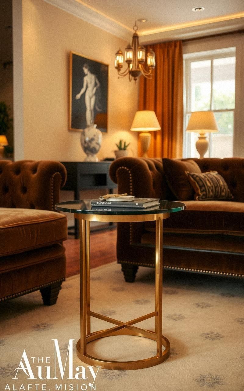 Stylish Metallic Side Tables with Geometric Bases