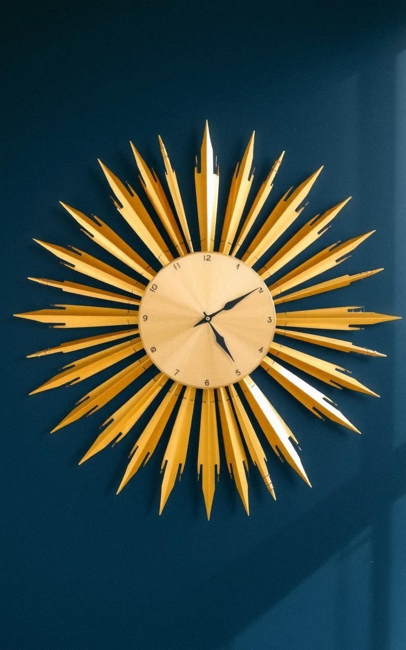 Sunburst Motif Wall Clocks as Timeless Focal Points