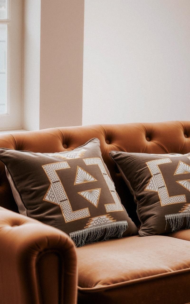 Textured Throw Pillows with Metallic Threads