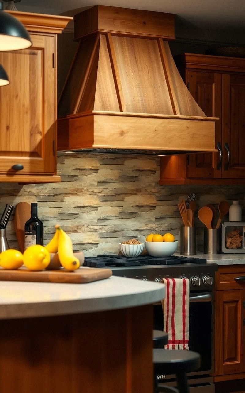Mixed Textures With Stone And Wood Elements