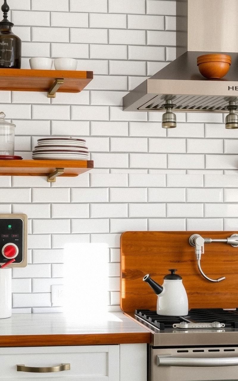 Subway Tile Backsplash With Grout Contrast