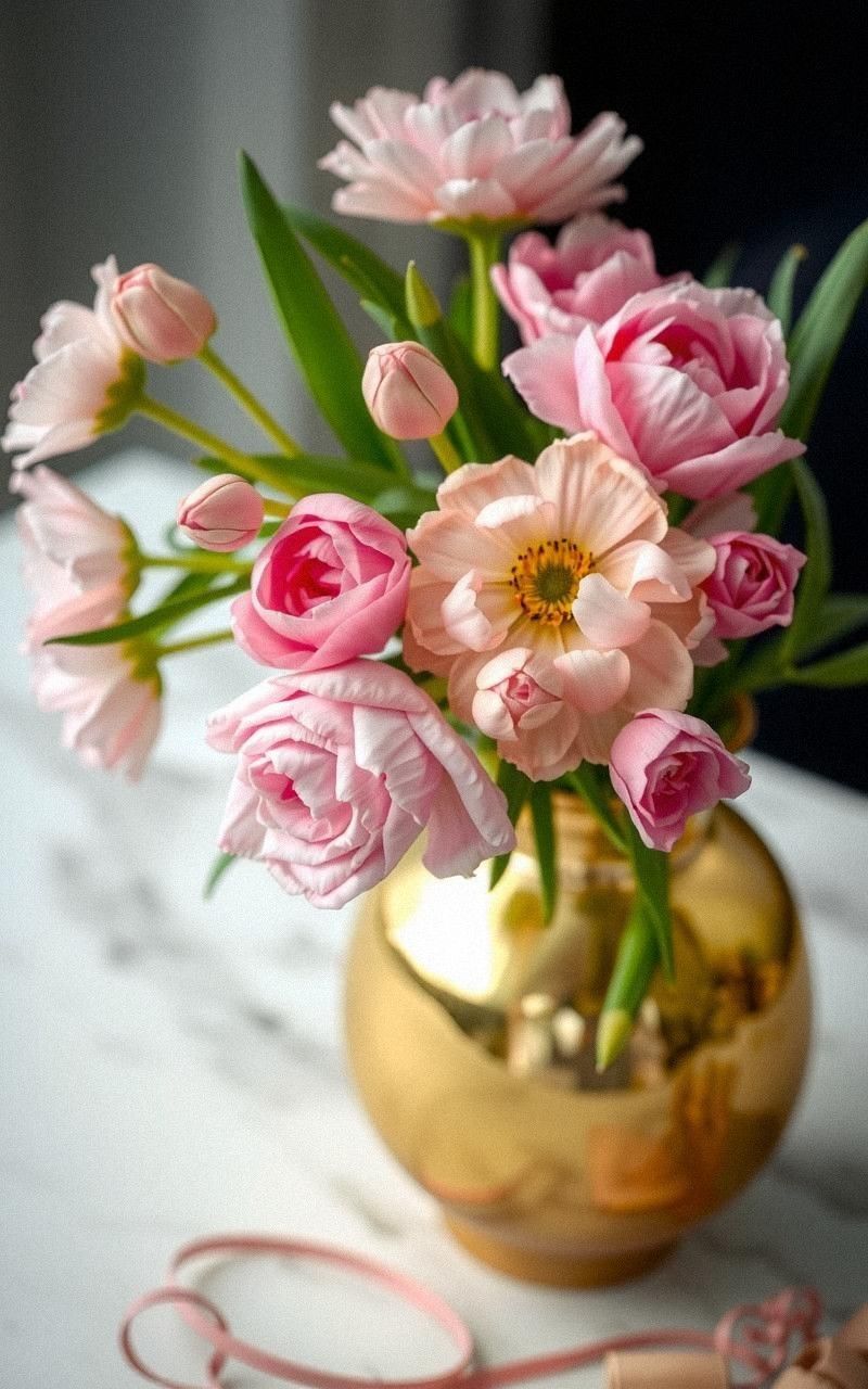 Display Fresh Flowers In Elegant Metallic Vases