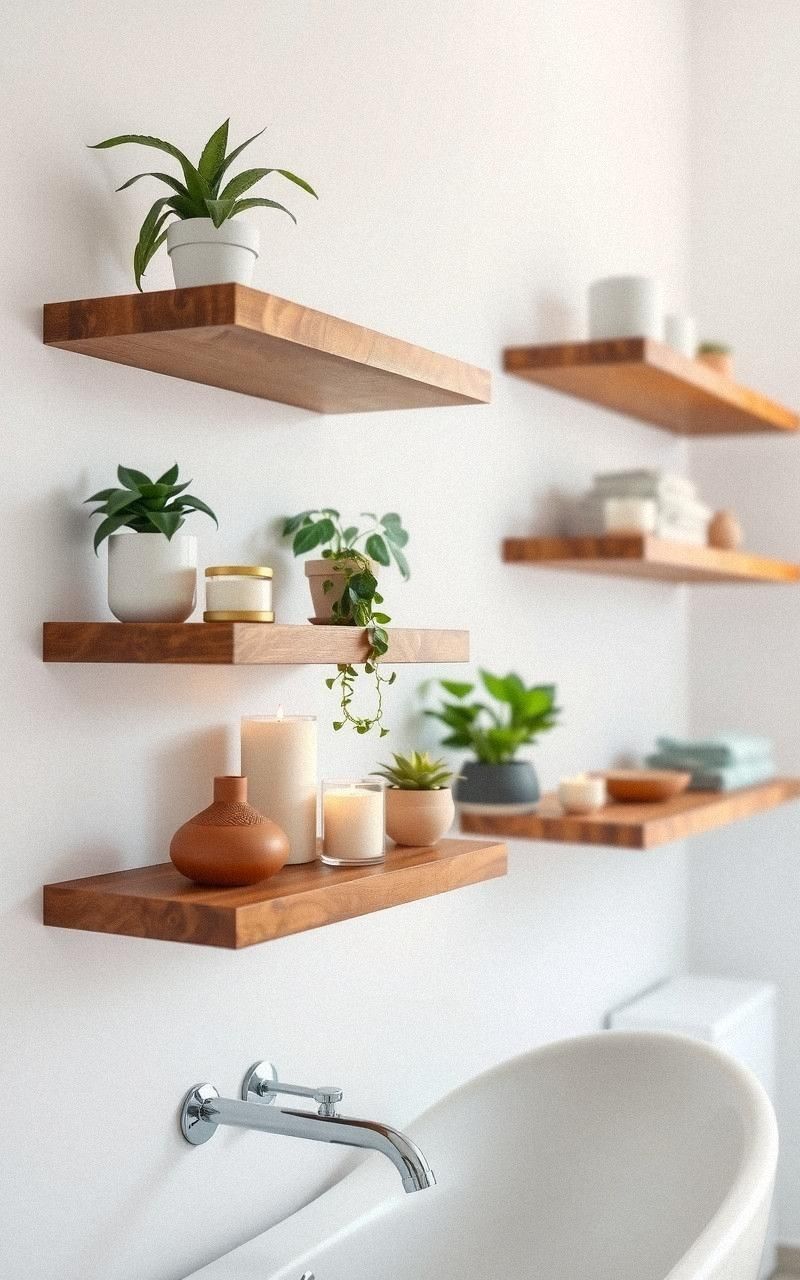 Floating Wood Shelves To Showcase Rustic Decor
