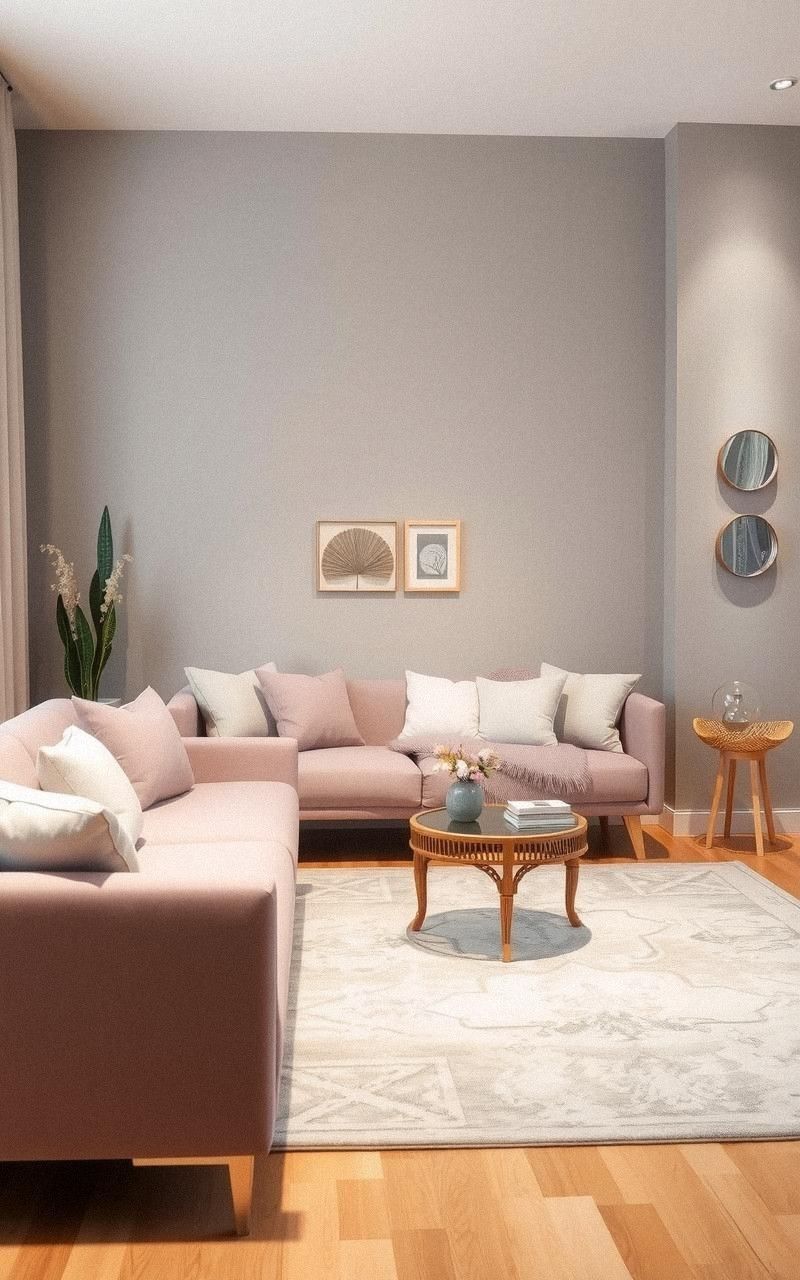 Lilac and Gray Living Room Harmony