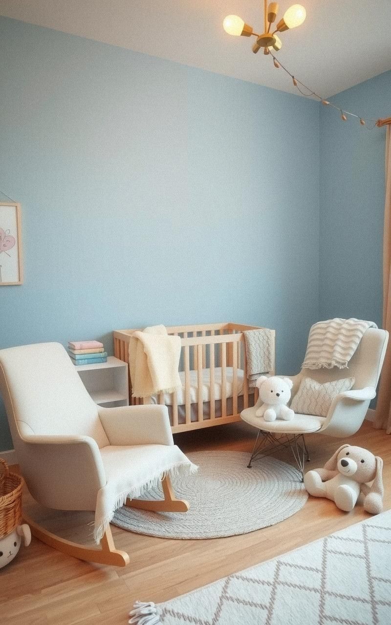 Soft Blue and Beige Nursery Comfort