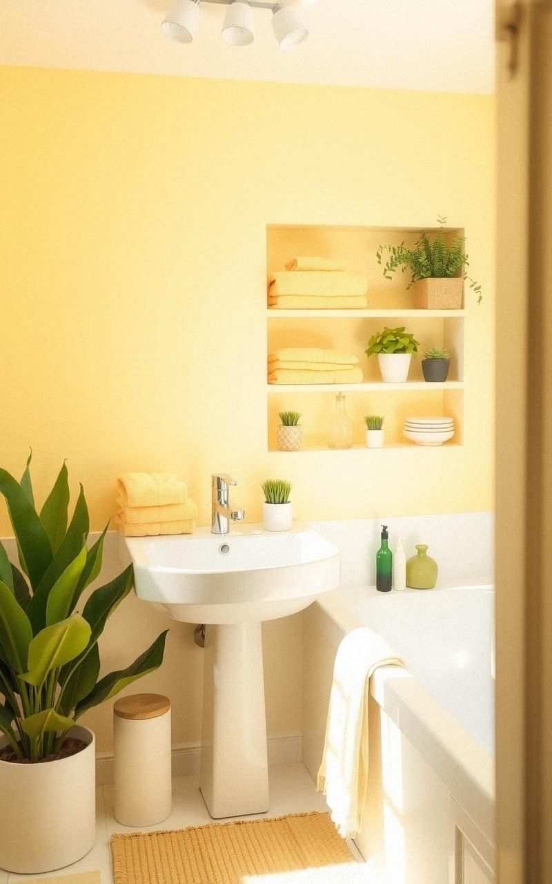 Soft Yellow Bathroom Brightness