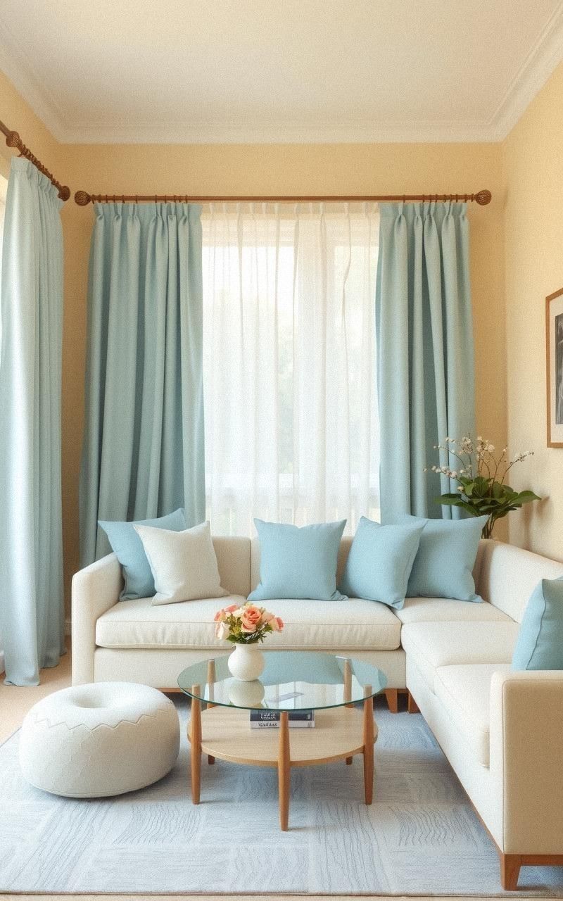 Monochrome Cream And Pastel Blue Mix