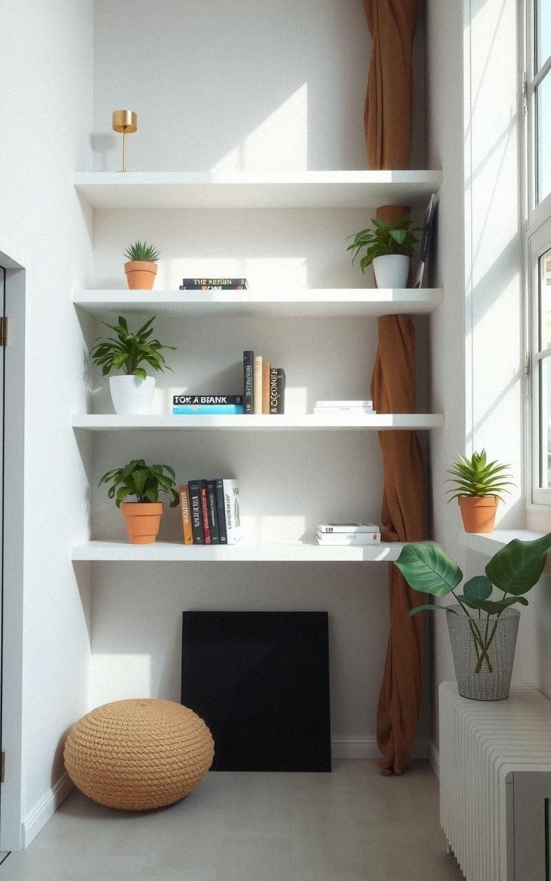 Floating Shelves To Maximize Wall Space