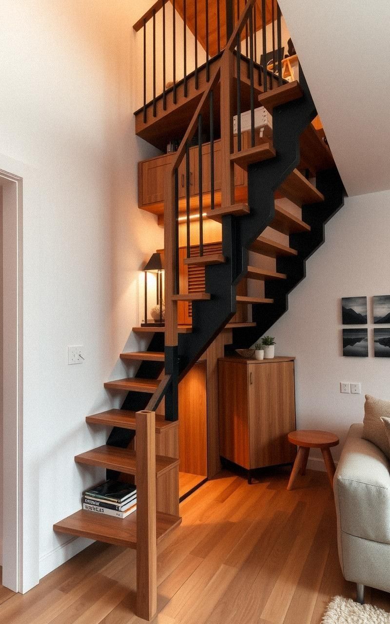 Under-Stair Storage For Hidden Clutter
