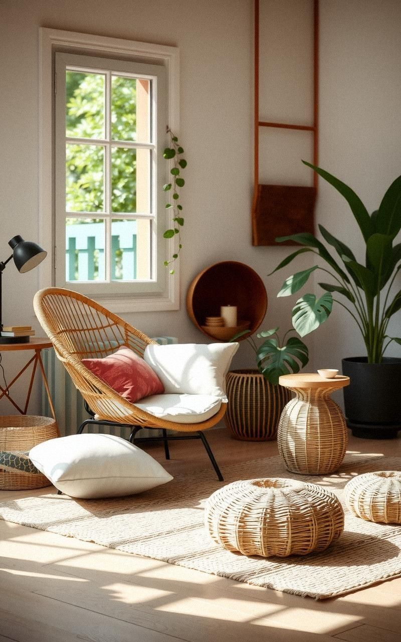 Add Rattan Furniture for Lightweight Texture