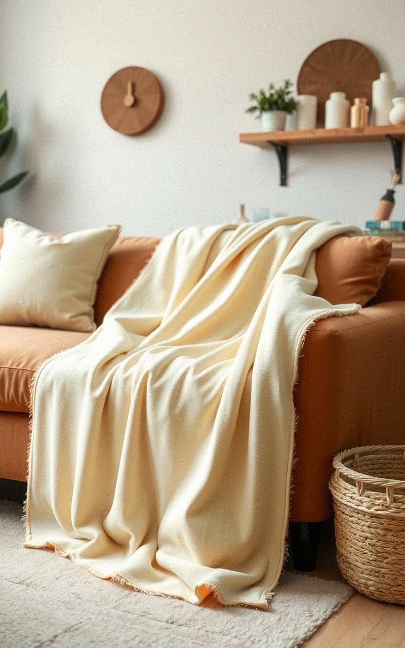 Add Soft Cotton Throws for Lightweight Texture