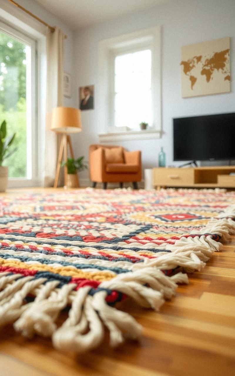 Display Handwoven Rugs for Artisanal Texture