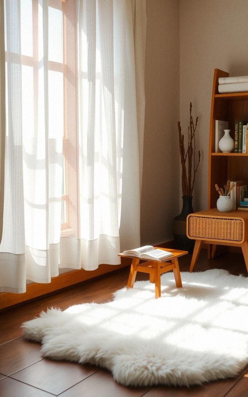Place Soft Faux Sheepskin Rugs for Luxurious Texture