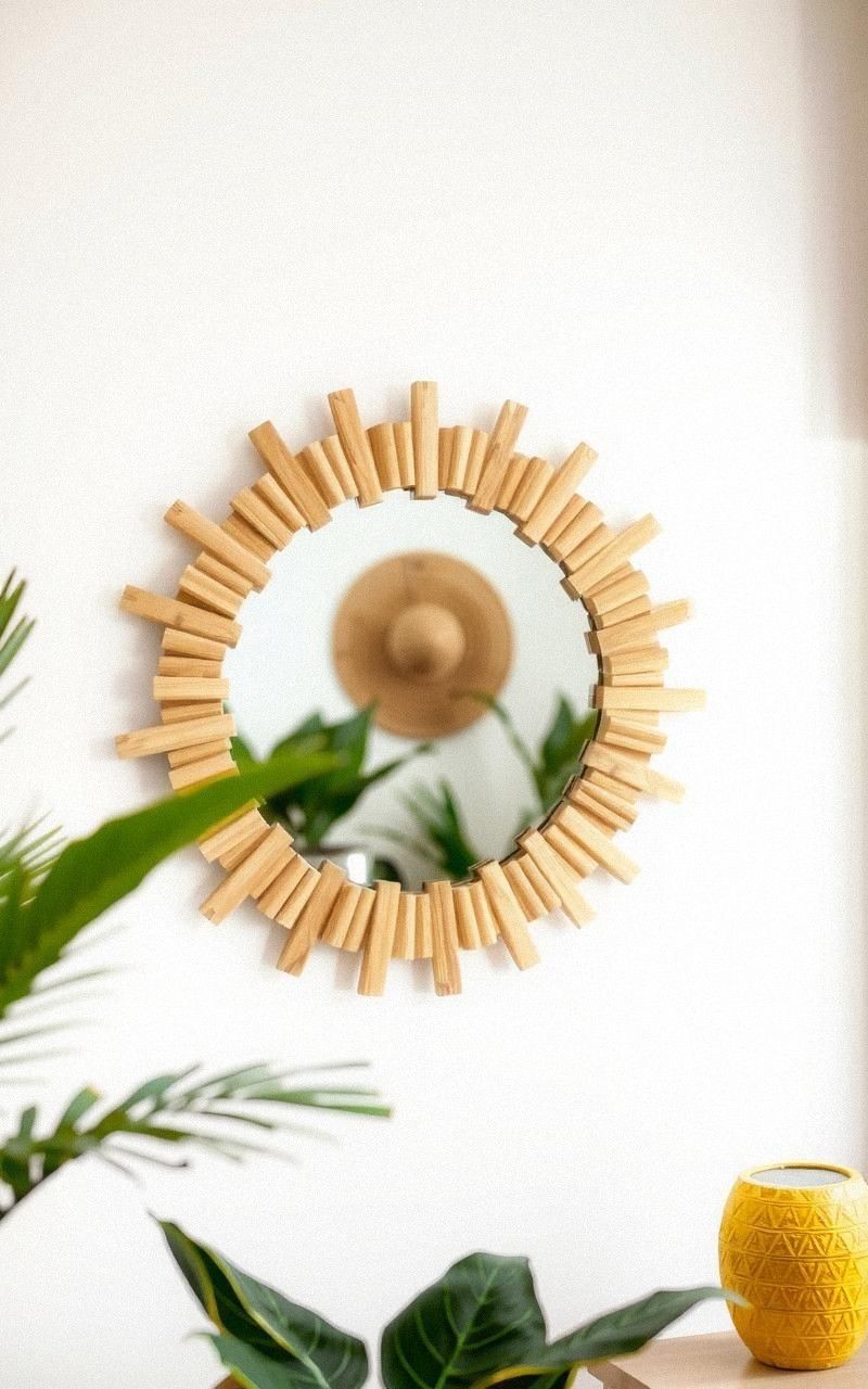 Tropical-Inspired Mirrors With Wooden Frames