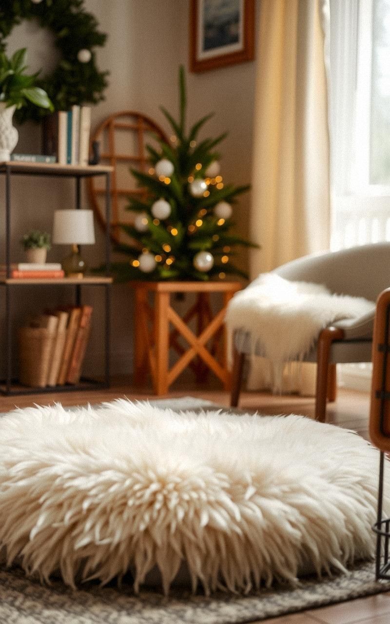 Faux Fur Floor Cushion For Luxurious Softness